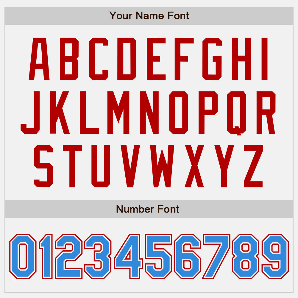 Custom White Electric Blue Pinstripe Red Authentic Two Tone Baseball Jersey - Sky-Custom