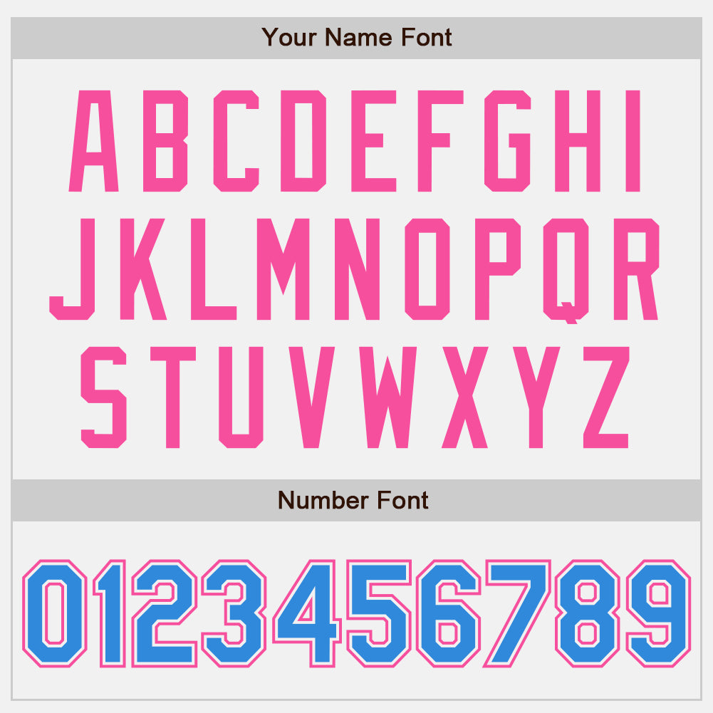 Custom White Electric Blue Pinstripe Pink Authentic Two Tone Baseball Jersey - Sky-Custom