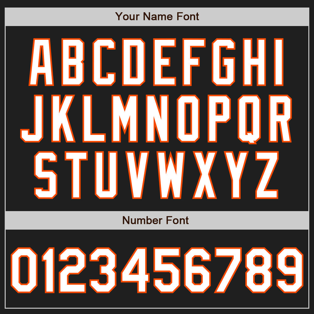 Custom Black Orange Pinstripe White Authentic Two Tone Baseball Jersey - Sky-Custom