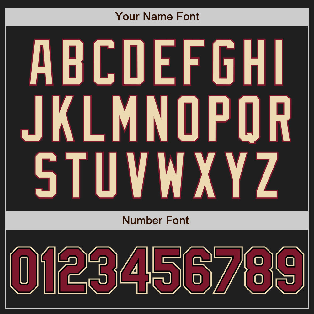 Custom Black Crimson Pinstripe Cream Authentic Two Tone Baseball Jersey - Sky-Custom