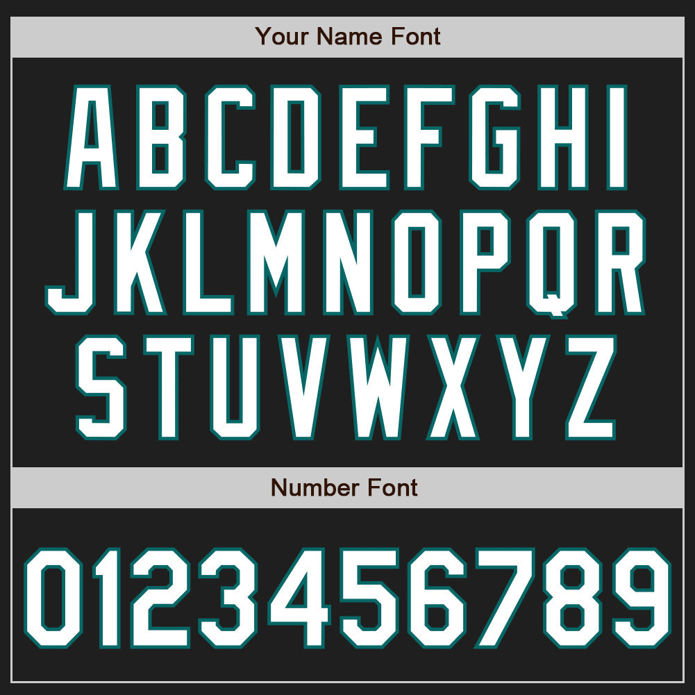 Custom Black Teal Pinstripe White Authentic Two Tone Baseball Jersey - Sky-Custom