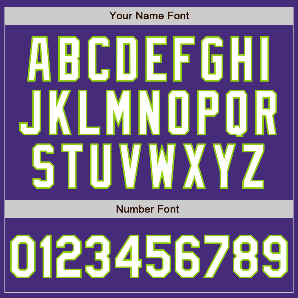 Custom Purple Neon Green Pinstripe White Authentic Two Tone Baseball Jersey - Sky-Custom