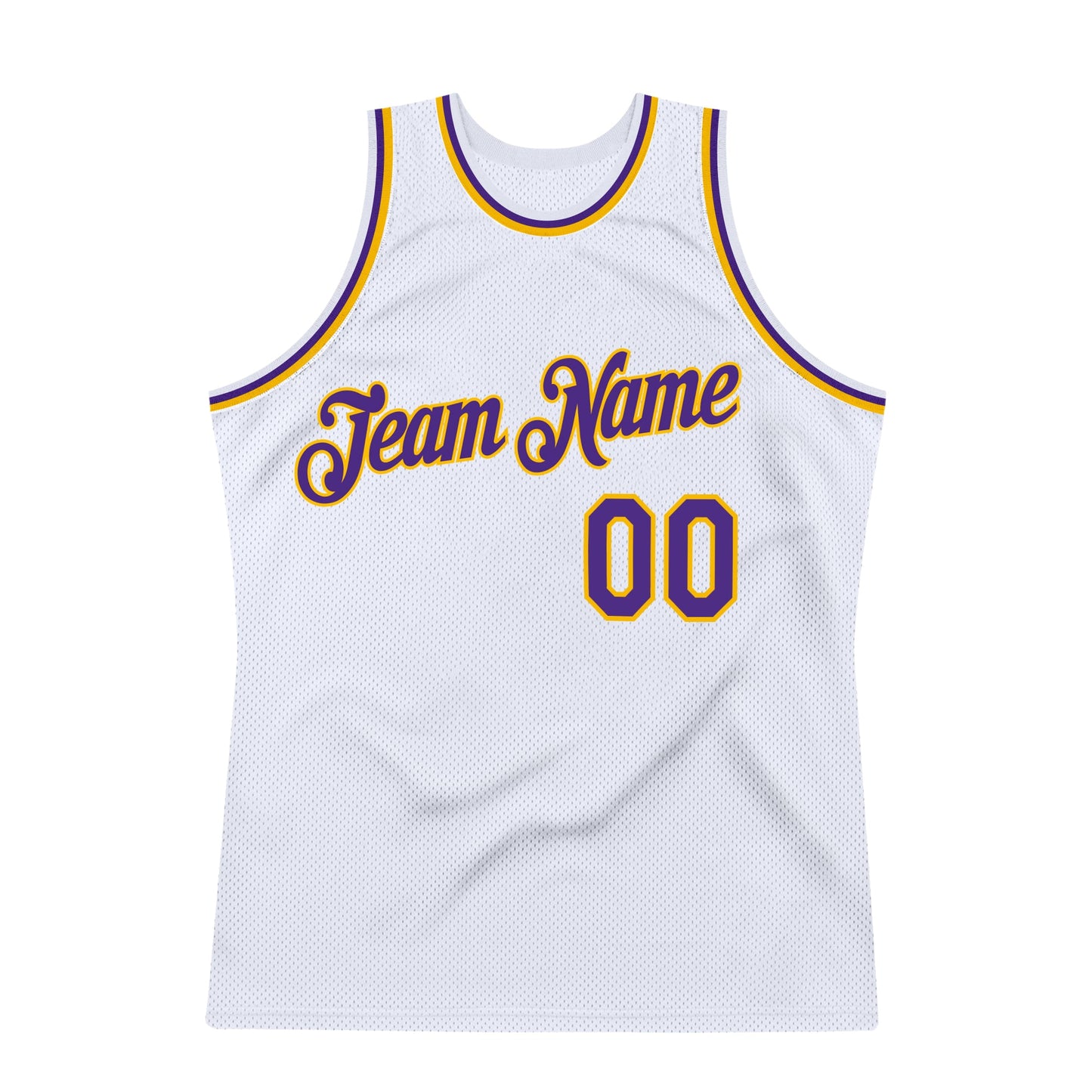Custom White Purple-Gold Authentic Throwback Basketball Jersey - Sky-Custom