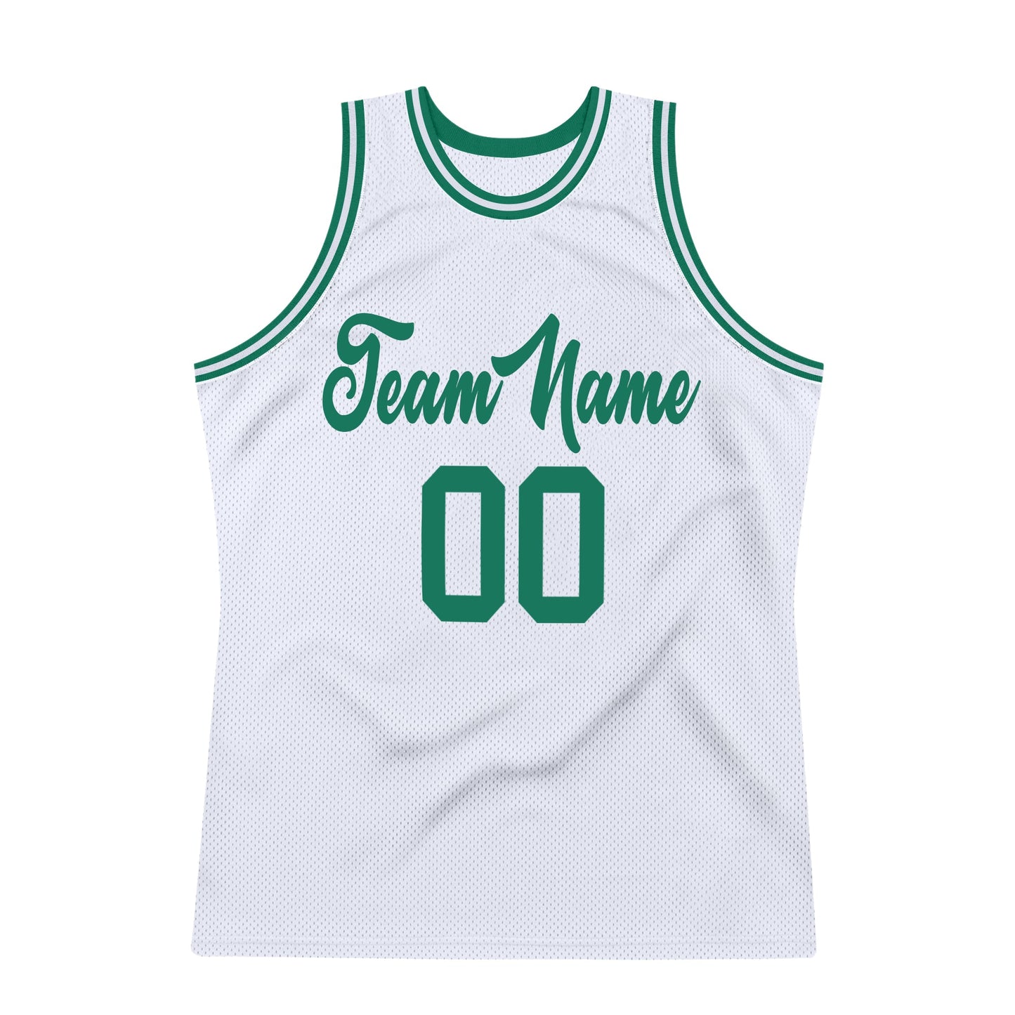 Custom White Kelly Green Authentic Throwback Basketball Jersey - Sky-Custom