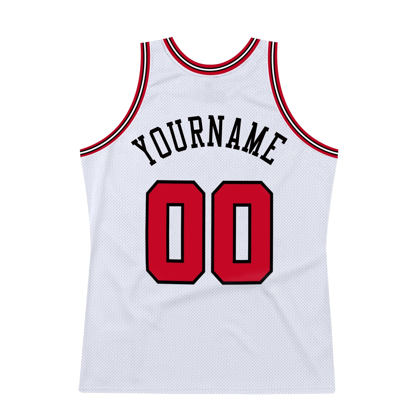 Custom White Red-Black Authentic Throwback Basketball Jersey - Sky-Custom