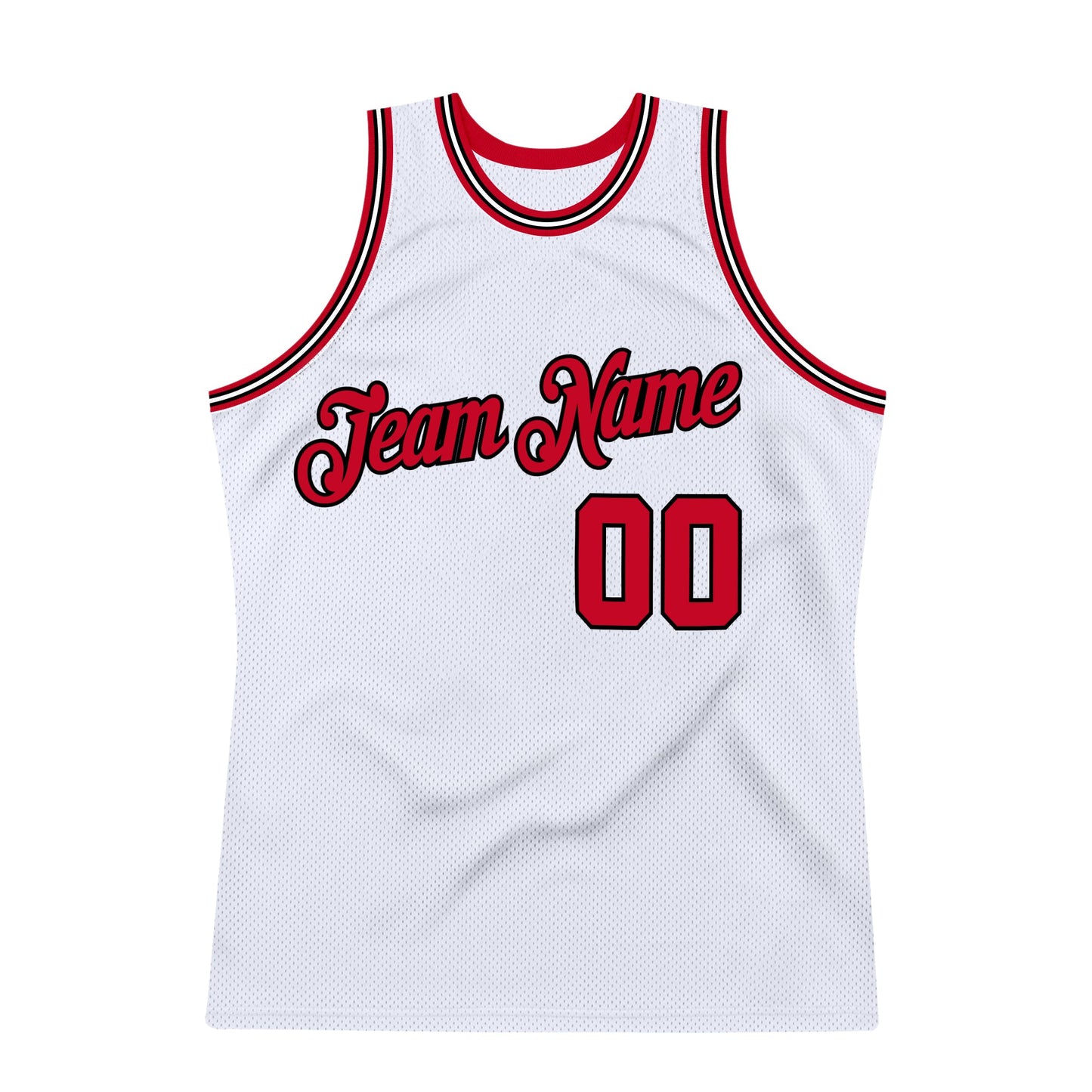 Custom White Red-Black Authentic Throwback Basketball Jersey - Sky-Custom