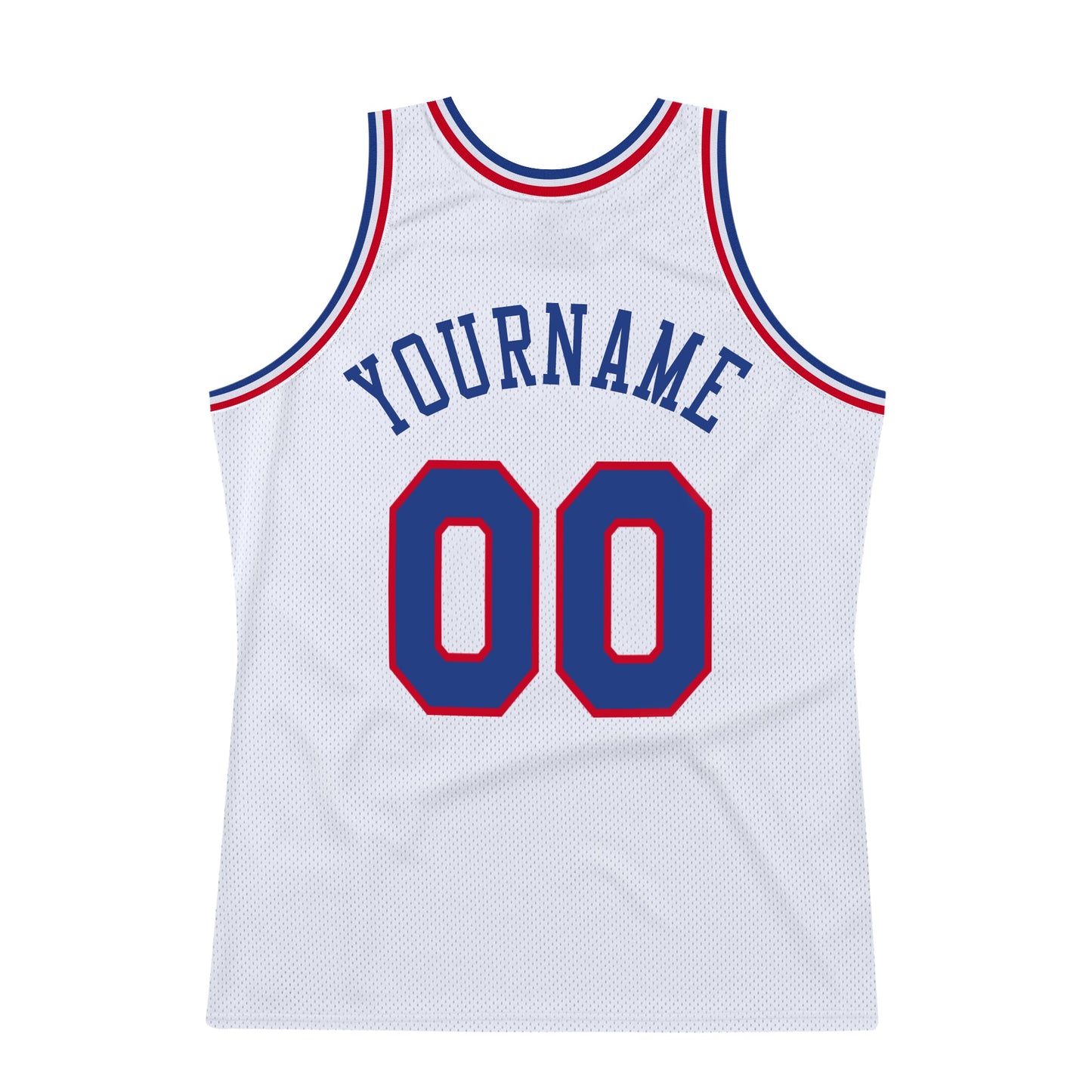 Custom White Royal-Red Authentic Throwback Basketball Jersey - Sky-Custom
