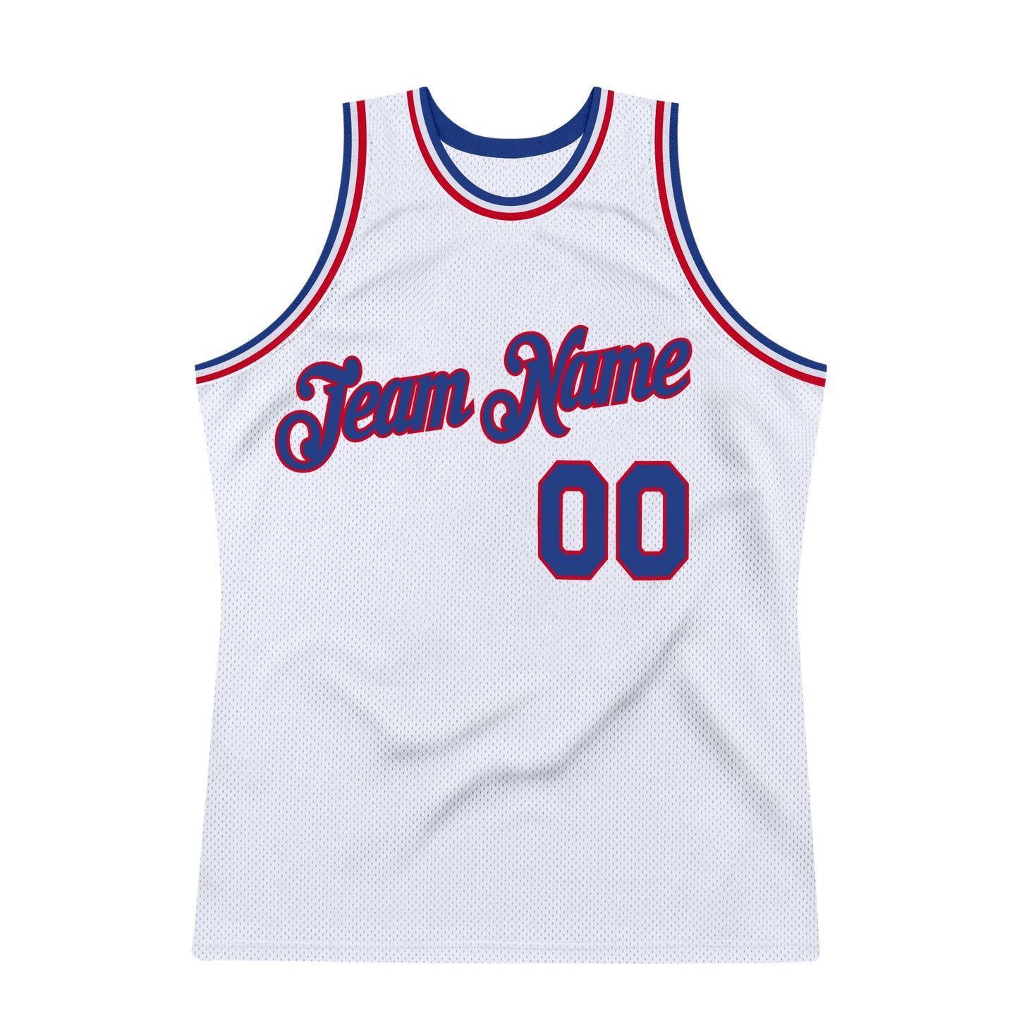 Custom White Royal-Red Authentic Throwback Basketball Jersey - Sky-Custom