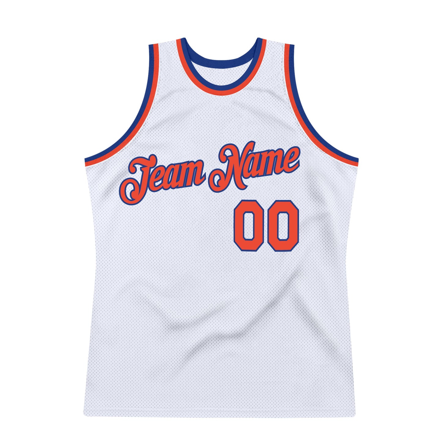 Custom White Orange-Royal Authentic Throwback Basketball Jersey - Sky-Custom