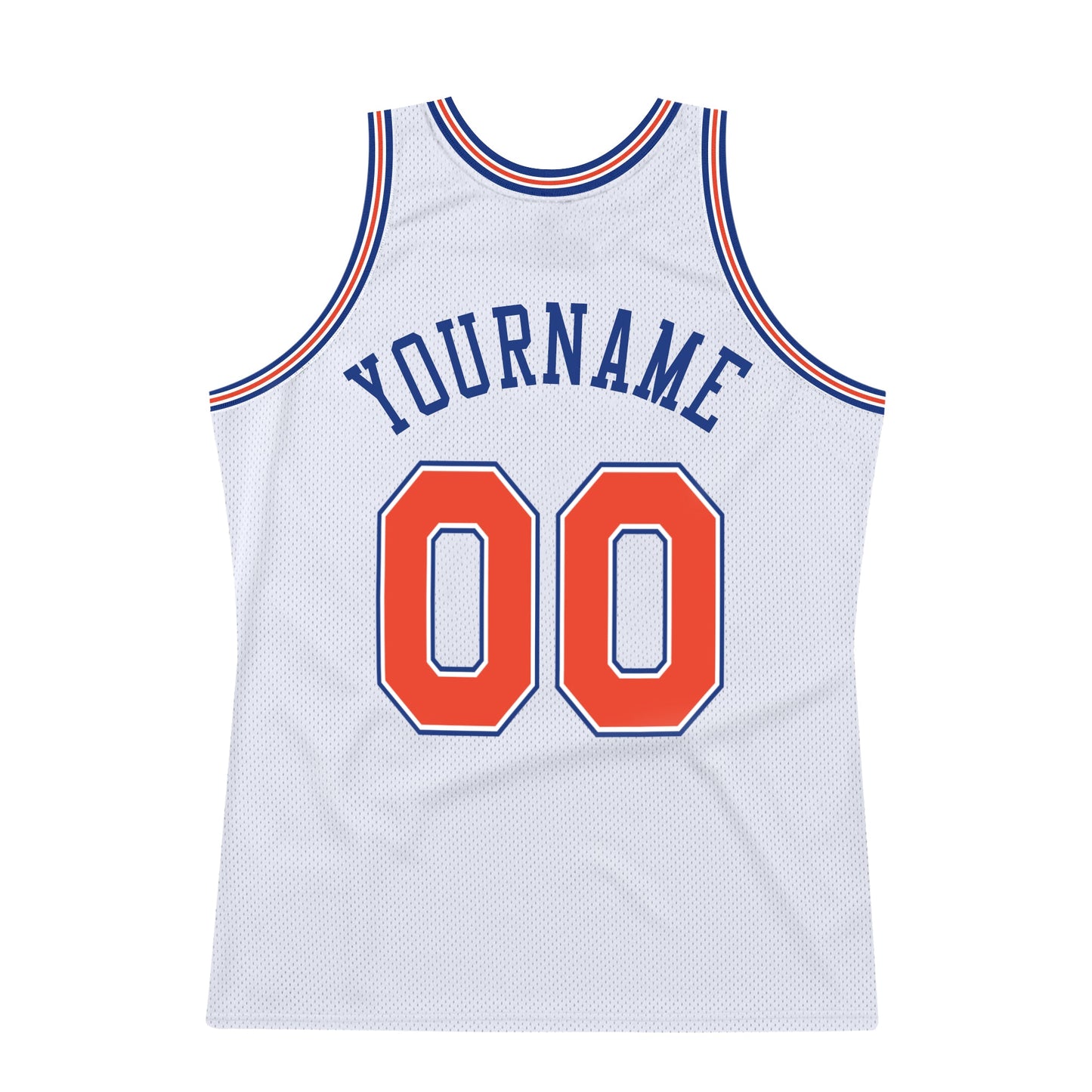 Custom White Orange-Royal Authentic Throwback Basketball Jersey - Sky-Custom