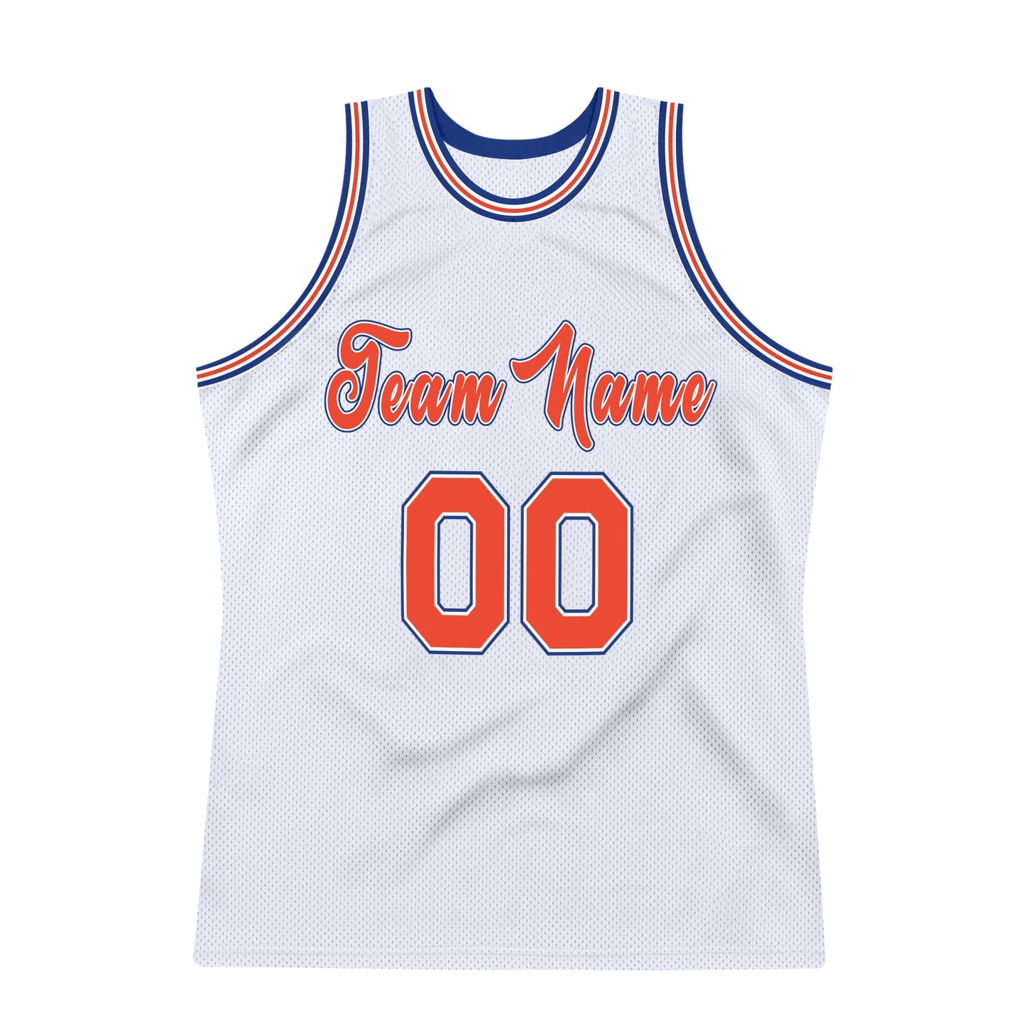 Custom White Orange-Royal Authentic Throwback Basketball Jersey - Sky-Custom