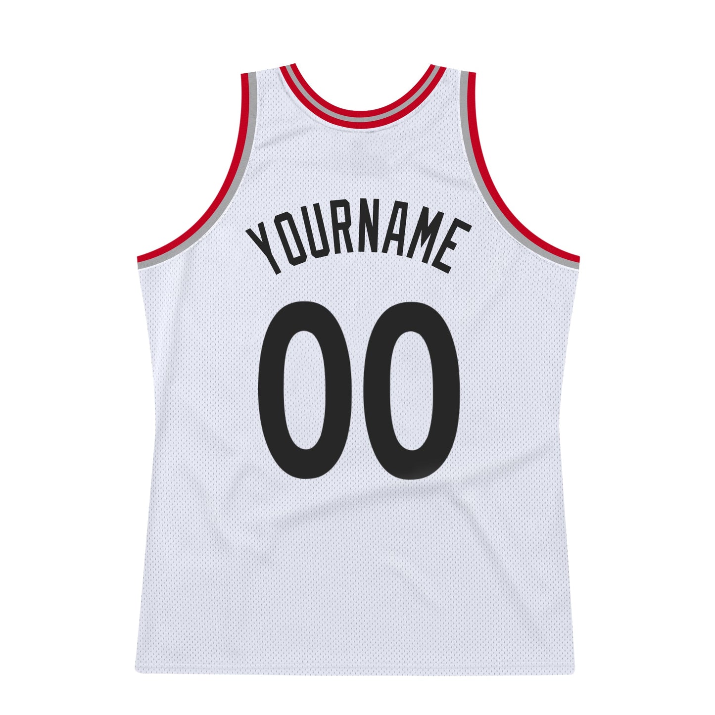 Custom White Black-Red Authentic Throwback Basketball Jersey - Sky-Custom