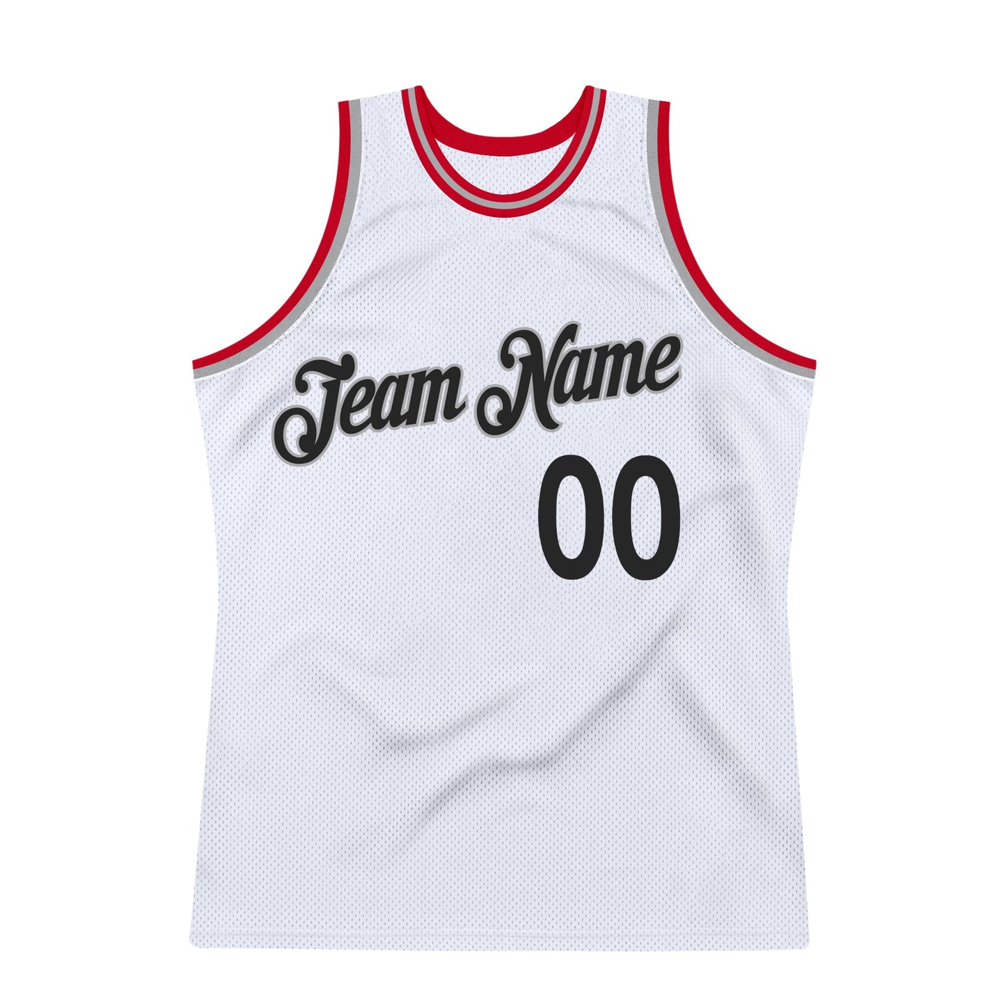 Custom White Black-Red Authentic Throwback Basketball Jersey - Sky-Custom