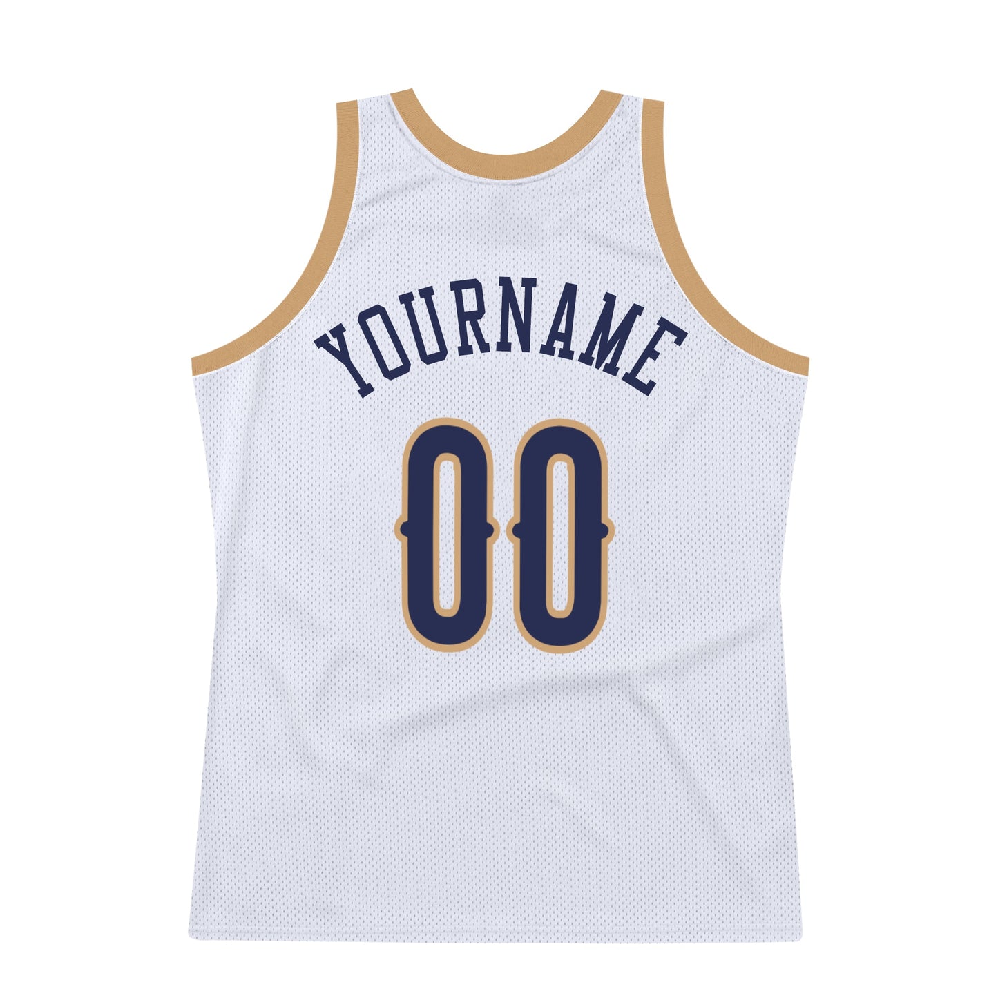 Custom White Navy-Old Gold Authentic Throwback Basketball Jersey - Sky-Custom