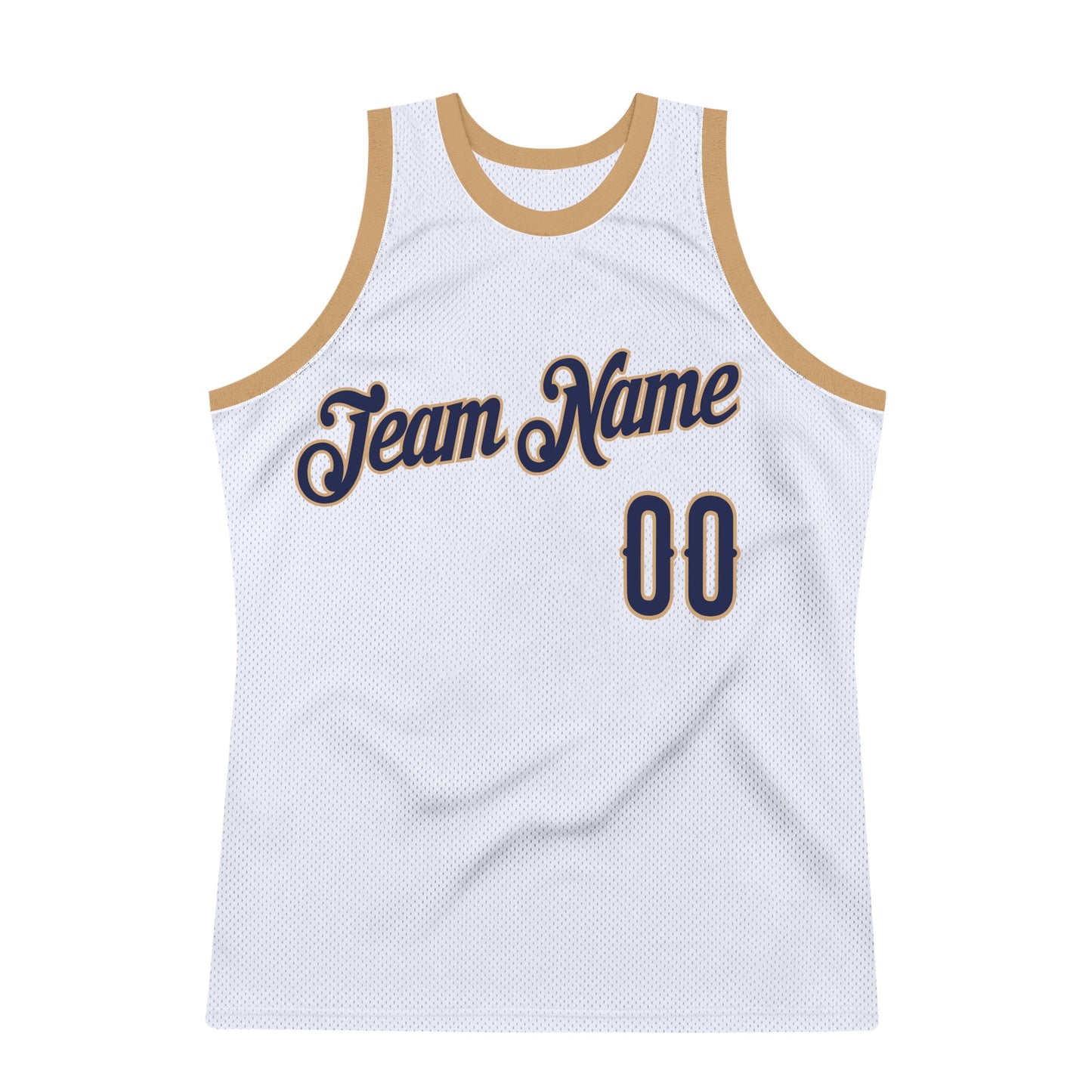 Custom White Navy-Old Gold Authentic Throwback Basketball Jersey - Sky-Custom