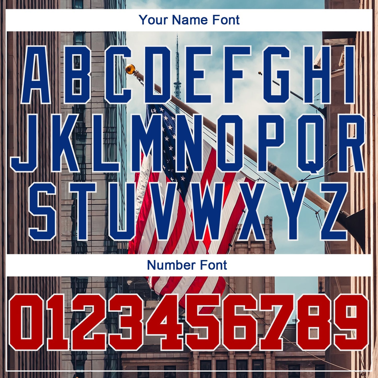 Custom White Red-Royal 3D American Flag Fashion Authentic Baseball Jersey - Sky-Custom