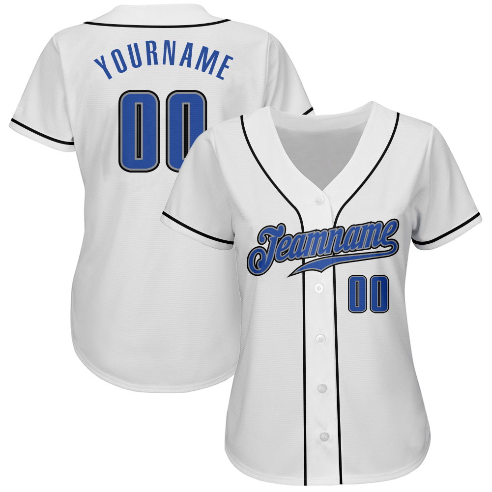 Custom White Blue-Gray Authentic Baseball Jersey - Sky-Custom
