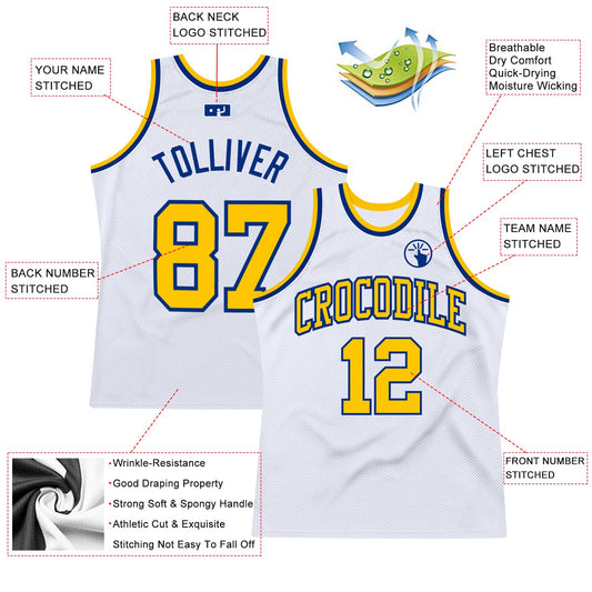 Custom White Gold-Royal Authentic Throwback Basketball Jersey - Sky-Custom