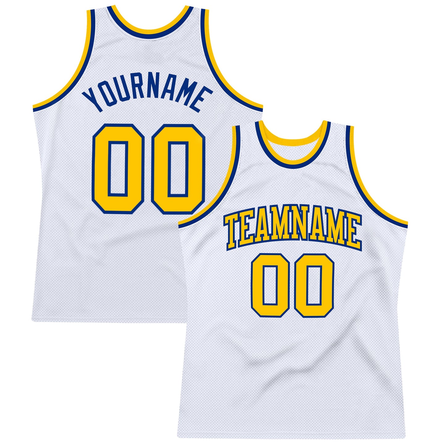 Custom White Gold-Royal Authentic Throwback Basketball Jersey - Sky-Custom