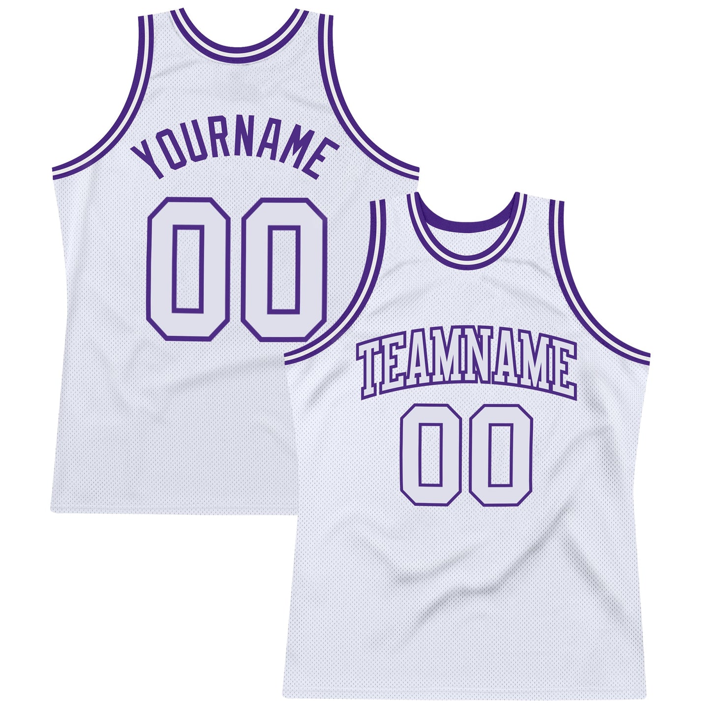 Custom White White-Purple Authentic Throwback Basketball Jersey - Sky-Custom
