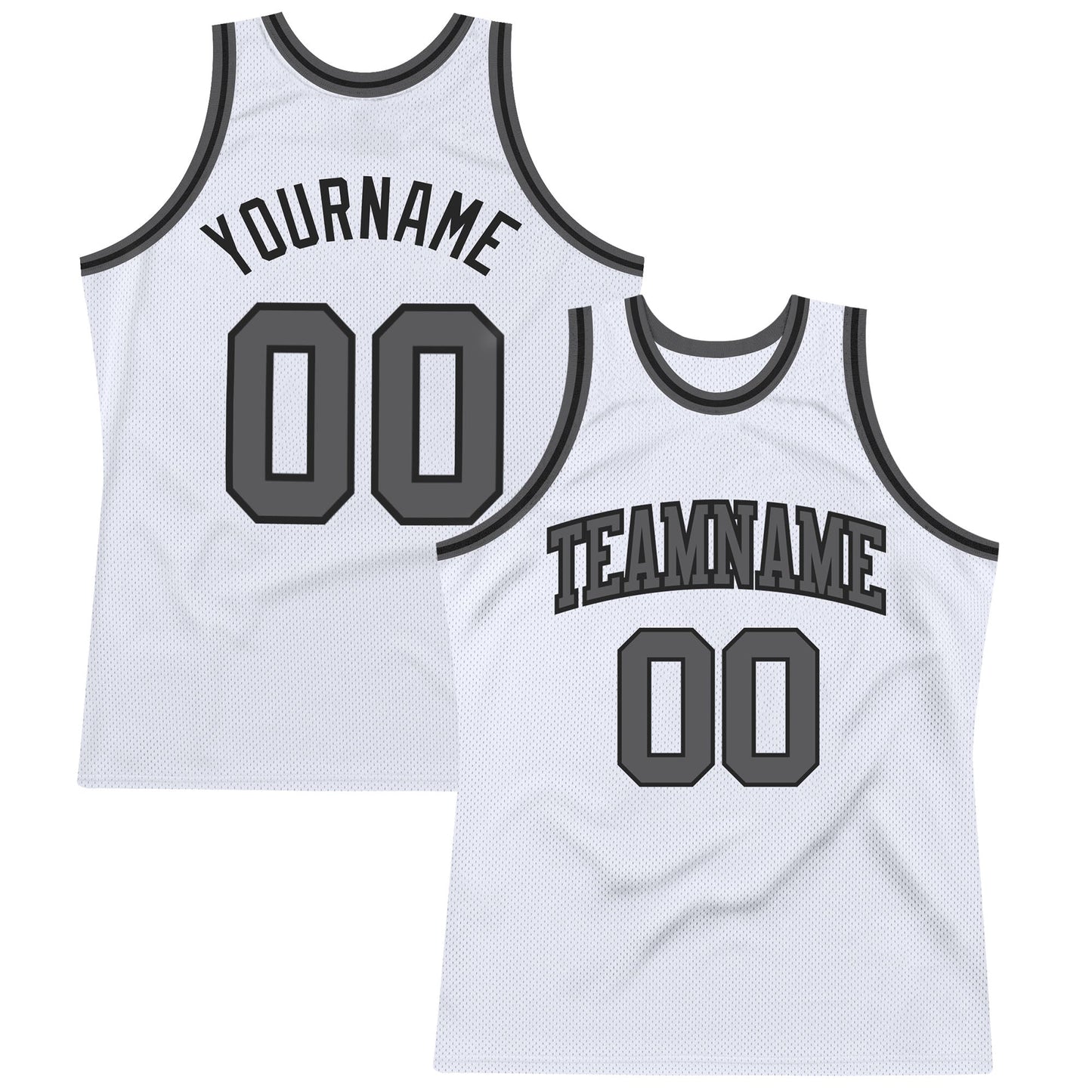 Custom White Steel Gray-Black Authentic Throwback Basketball Jersey - Sky-Custom