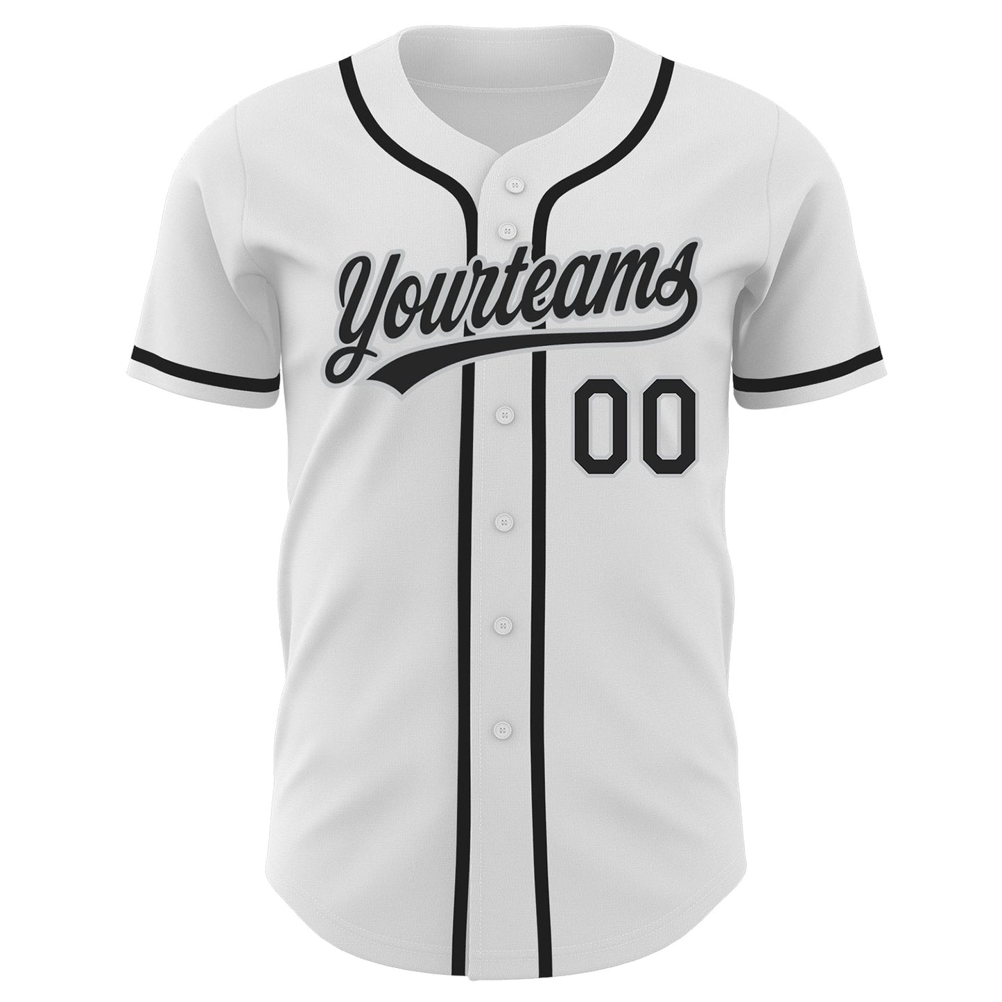 Custom White Black-Gray Authentic Baseball Jersey - Sky-Custom
