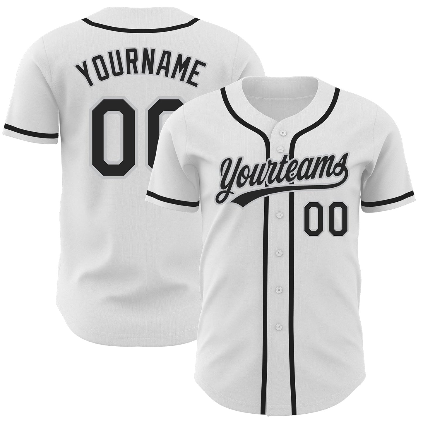 Custom White Black-Gray Authentic Baseball Jersey - Sky-Custom