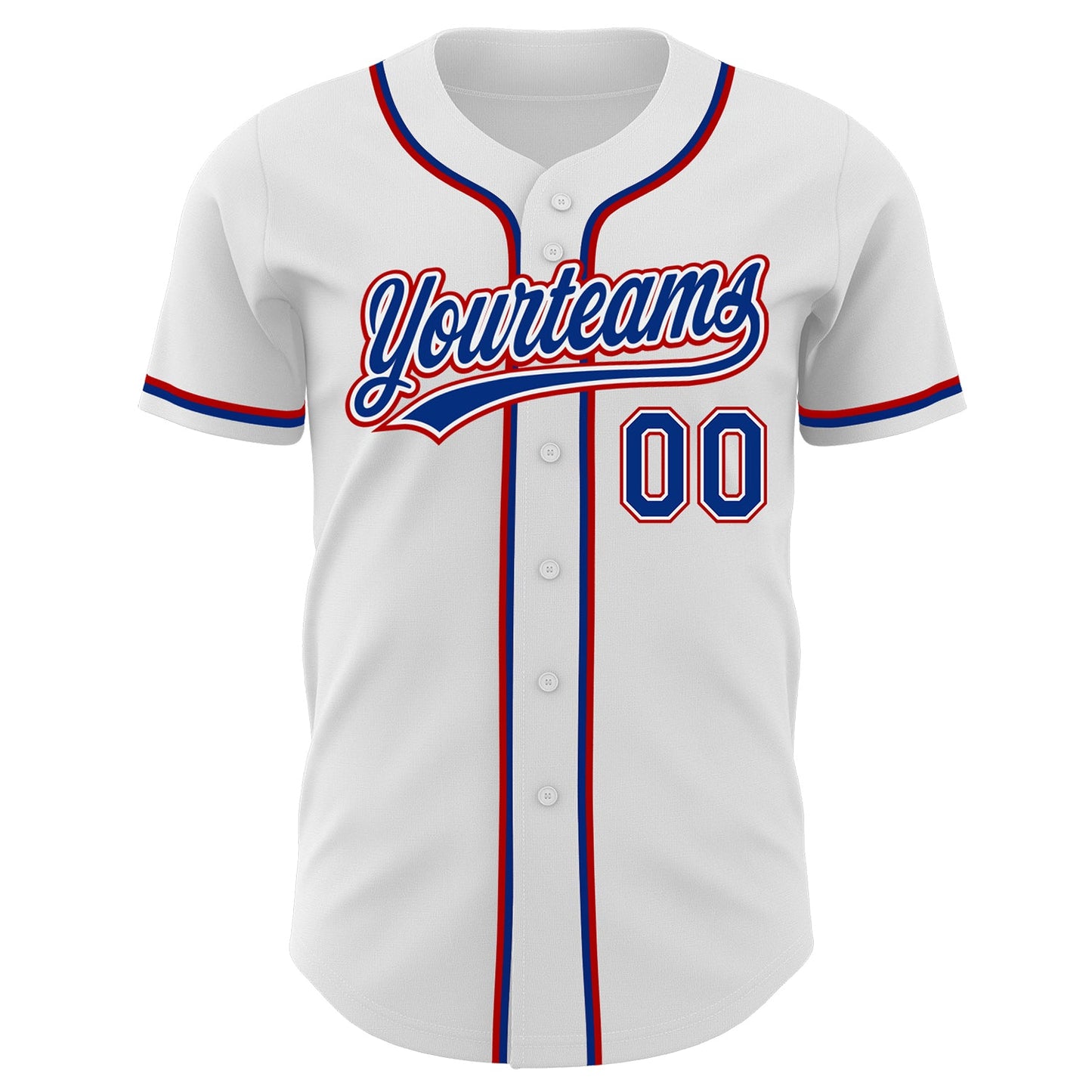 Custom White Royal-Red Authentic Baseball Jersey - Sky-Custom