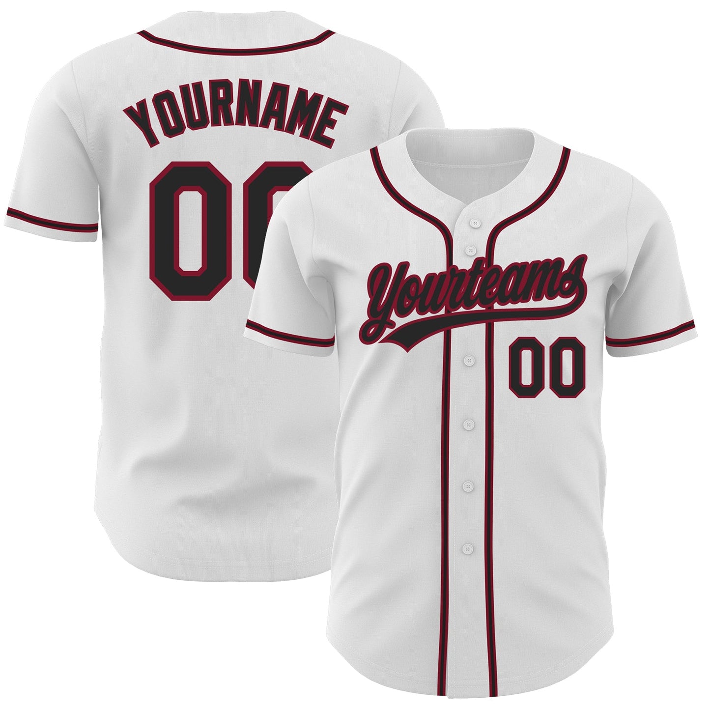 Custom White Black-Crimson Authentic Baseball Jersey - Sky-Custom