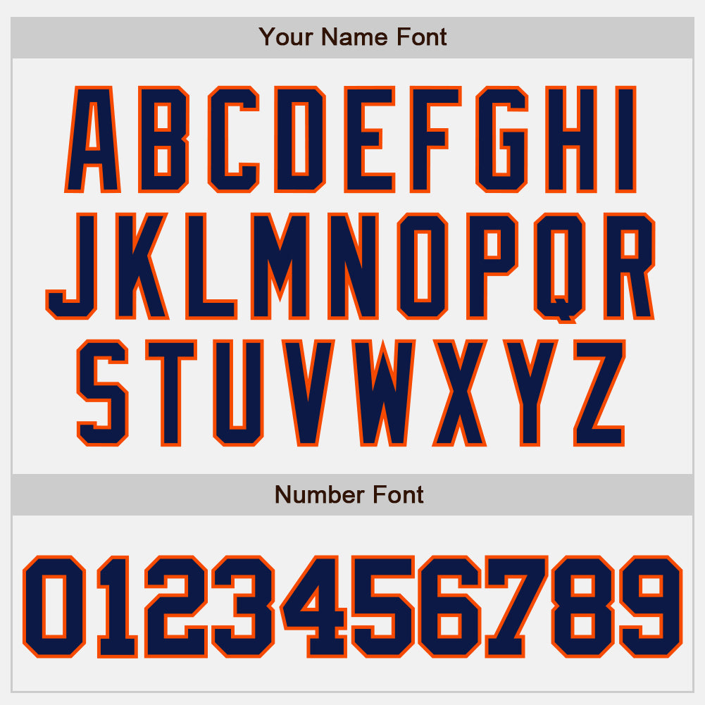 Custom White Navy Pinstripe Navy-Orange Authentic Baseball Jersey - Sky-Custom