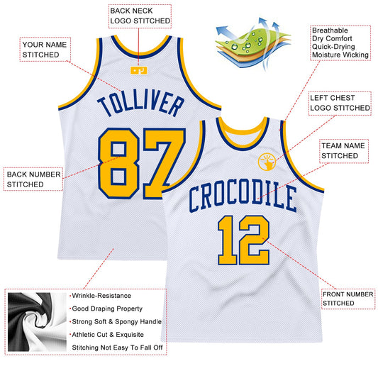 Custom White Gold-Royal Authentic Throwback Basketball Jersey - Sky-Custom