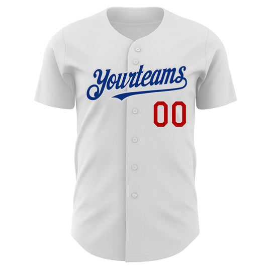 Custom White Red-Royal Authentic Baseball Jersey - Sky-Custom