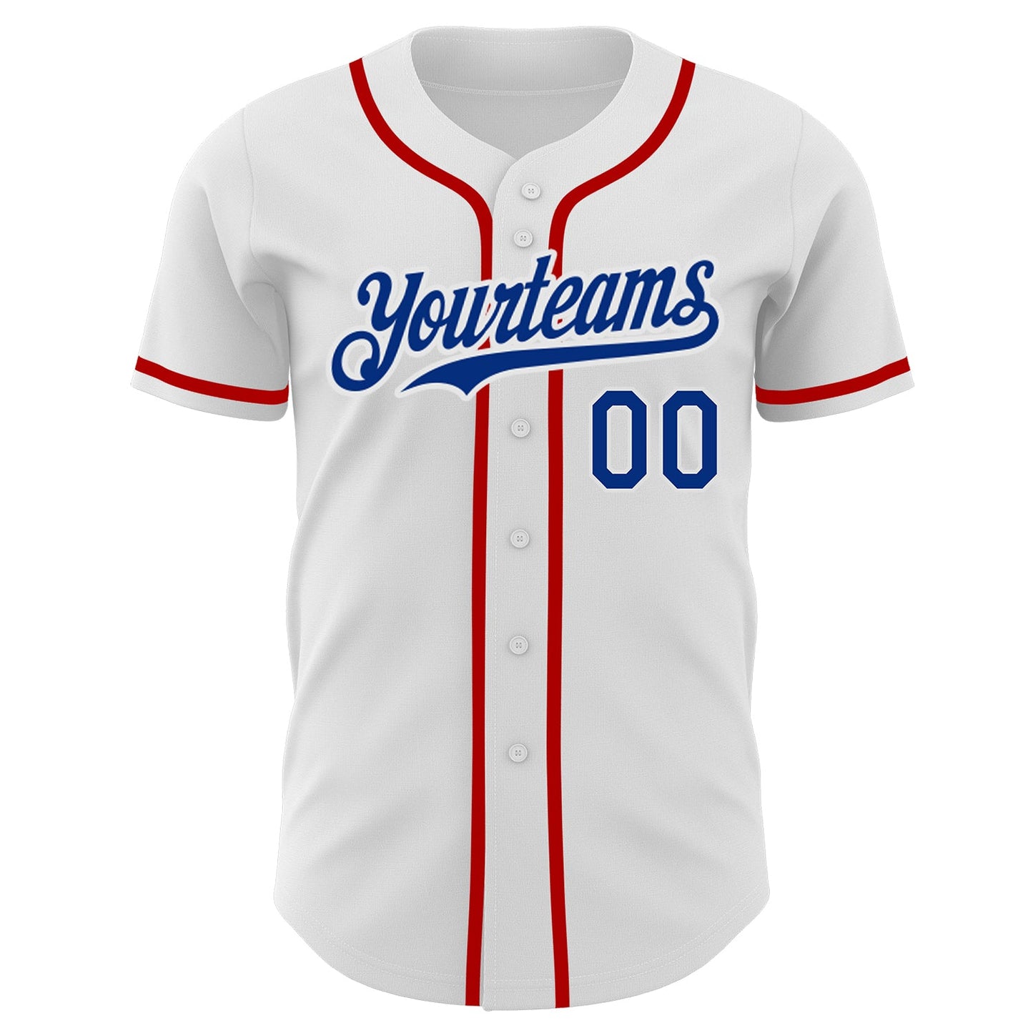 Custom White Royal-Red Authentic Baseball Jersey - Sky-Custom
