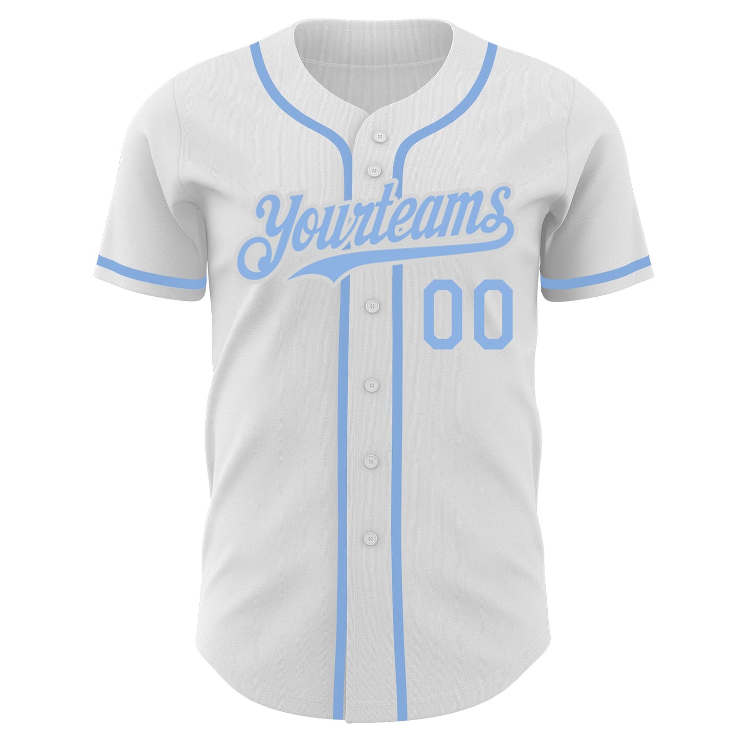 Custom White Light Blue Authentic Baseball Jersey - Sky-Custom