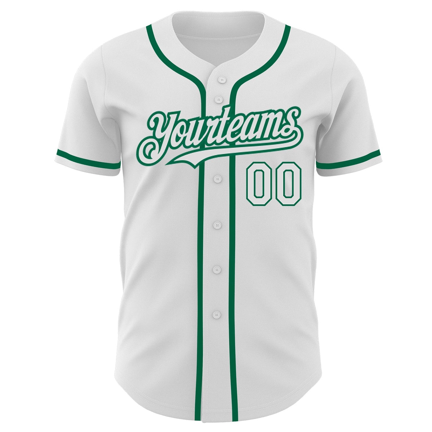 Custom White Kelly Green Authentic Baseball Jersey - Sky-Custom