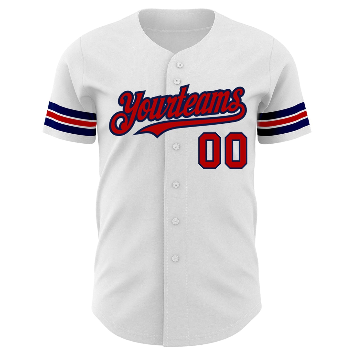 Custom White Red-Navy Authentic Baseball Jersey - Sky-Custom