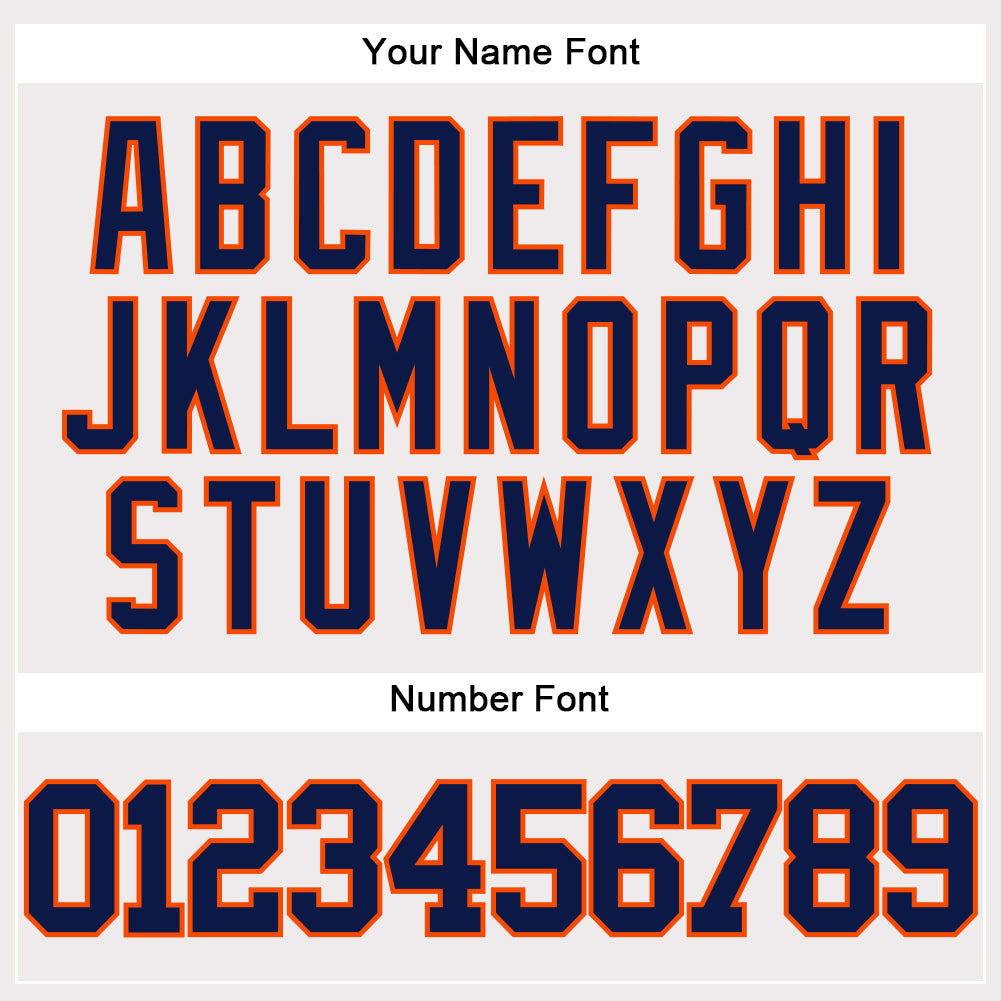 Custom White Navy-Orange Authentic Baseball Jersey - Sky-Custom