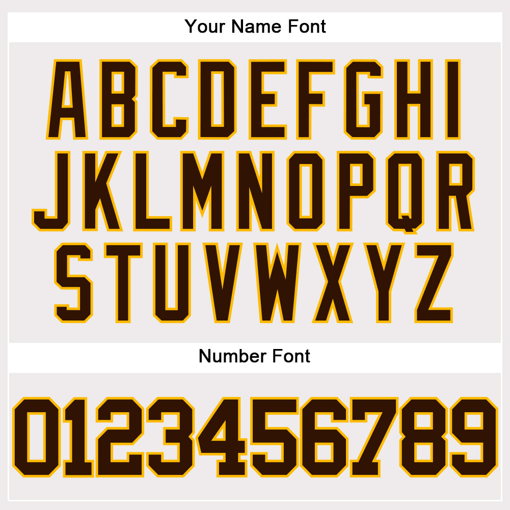 Custom White Brown-Gold Authentic Baseball Jersey - Sky-Custom
