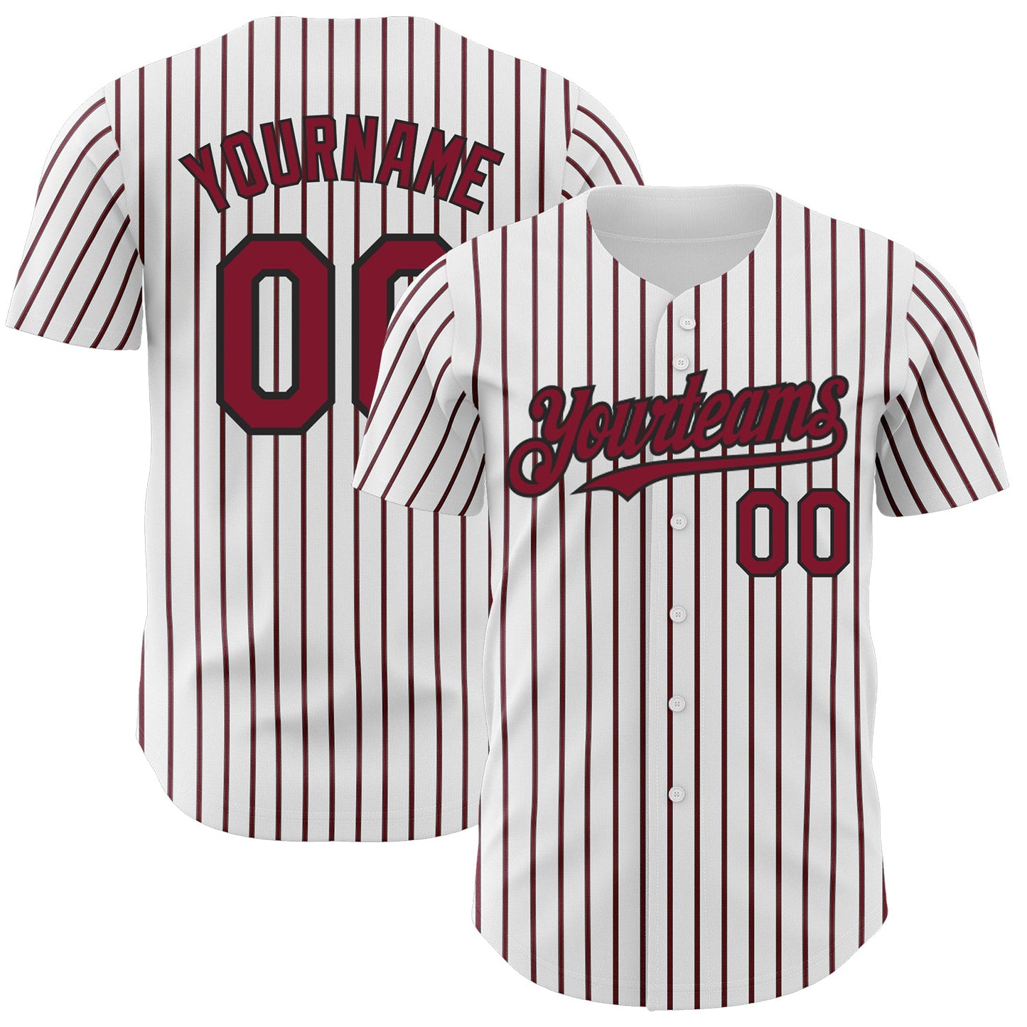 Custom White (Black Crimson Pinstripe) Crimson-Black Authentic Baseball Jersey - Sky-Custom