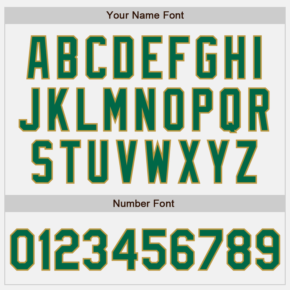 Custom White (Kelly Green Old Gold Pinstripe) Kelly Green-Old Gold Authentic Baseball Jersey - Sky-Custom