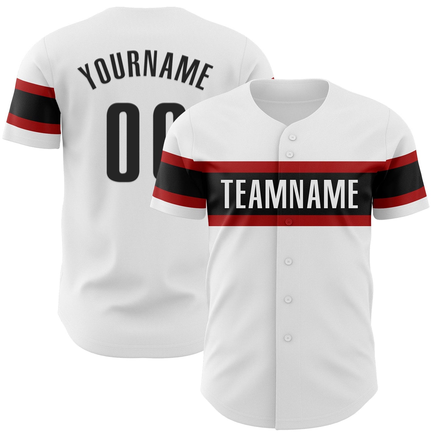 Custom White Black-Red Authentic Baseball Jersey - Sky-Custom