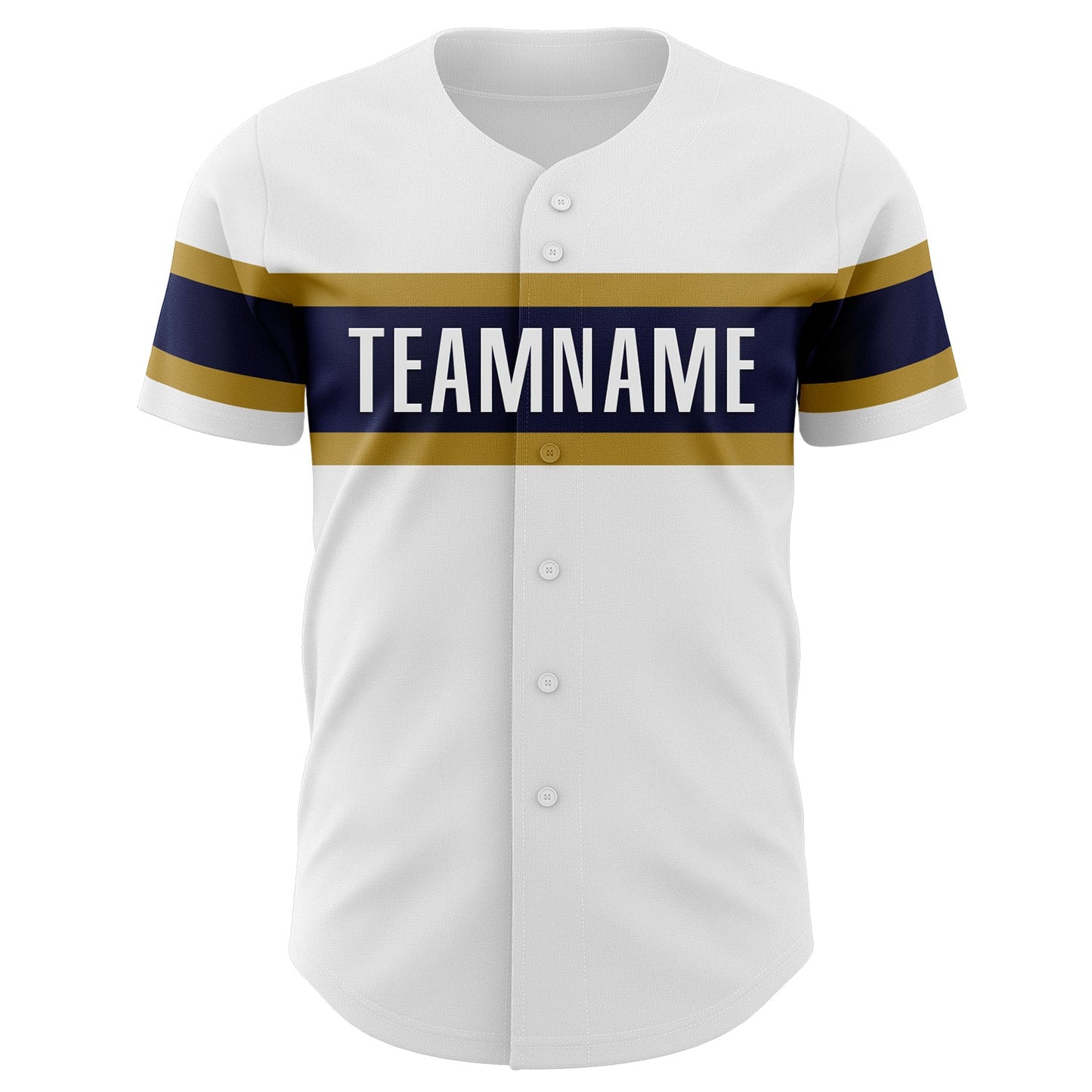 Custom White Navy-Old Gold Authentic Baseball Jersey - Sky-Custom