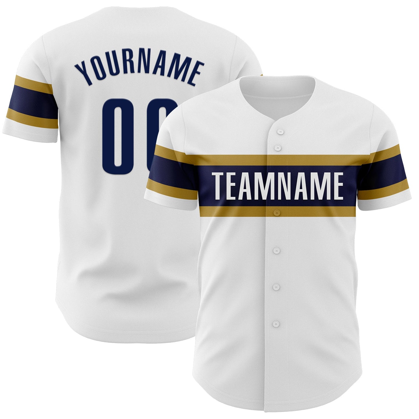 Custom White Navy-Old Gold Authentic Baseball Jersey - Sky-Custom