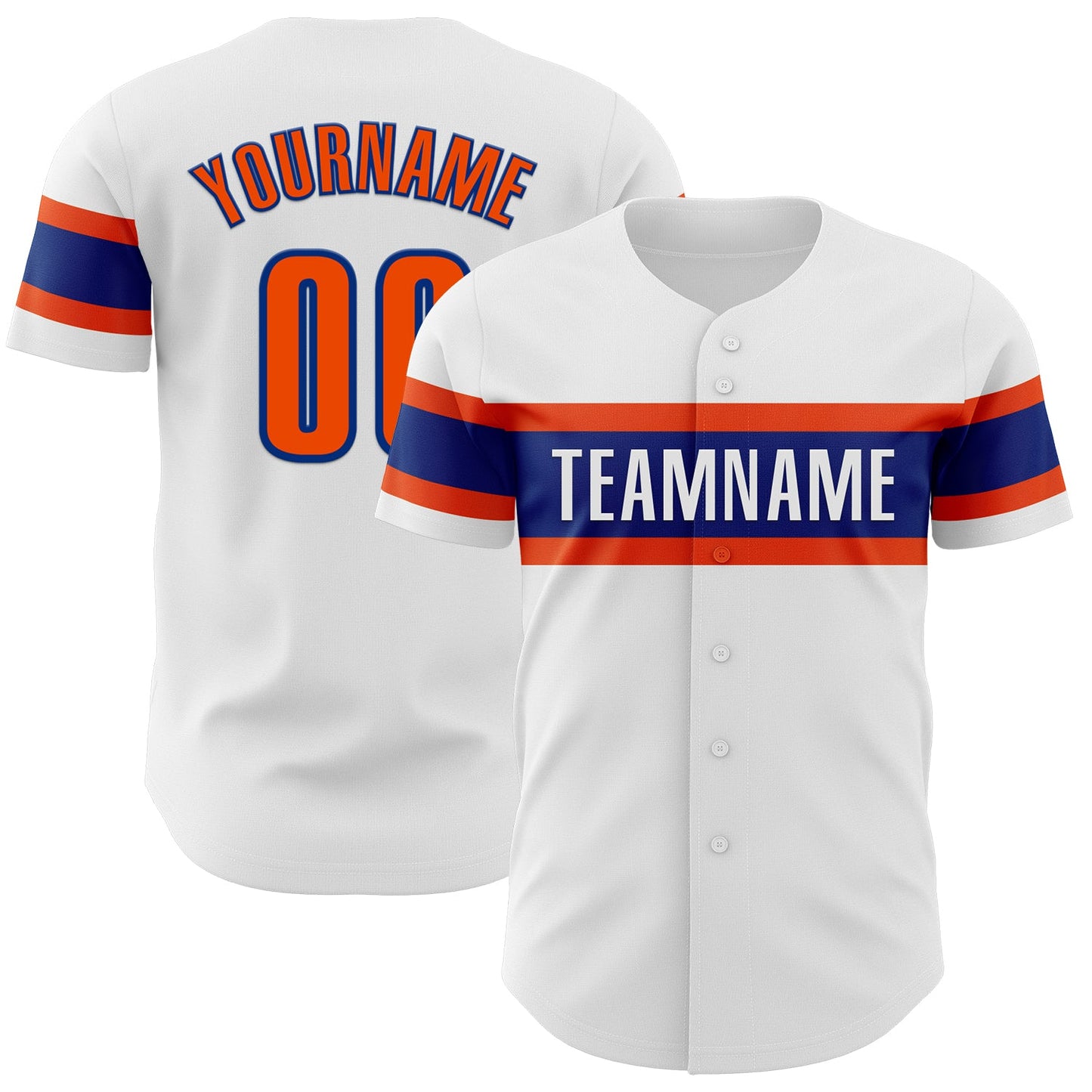 Custom White Orange-Royal Authentic Baseball Jersey - Sky-Custom