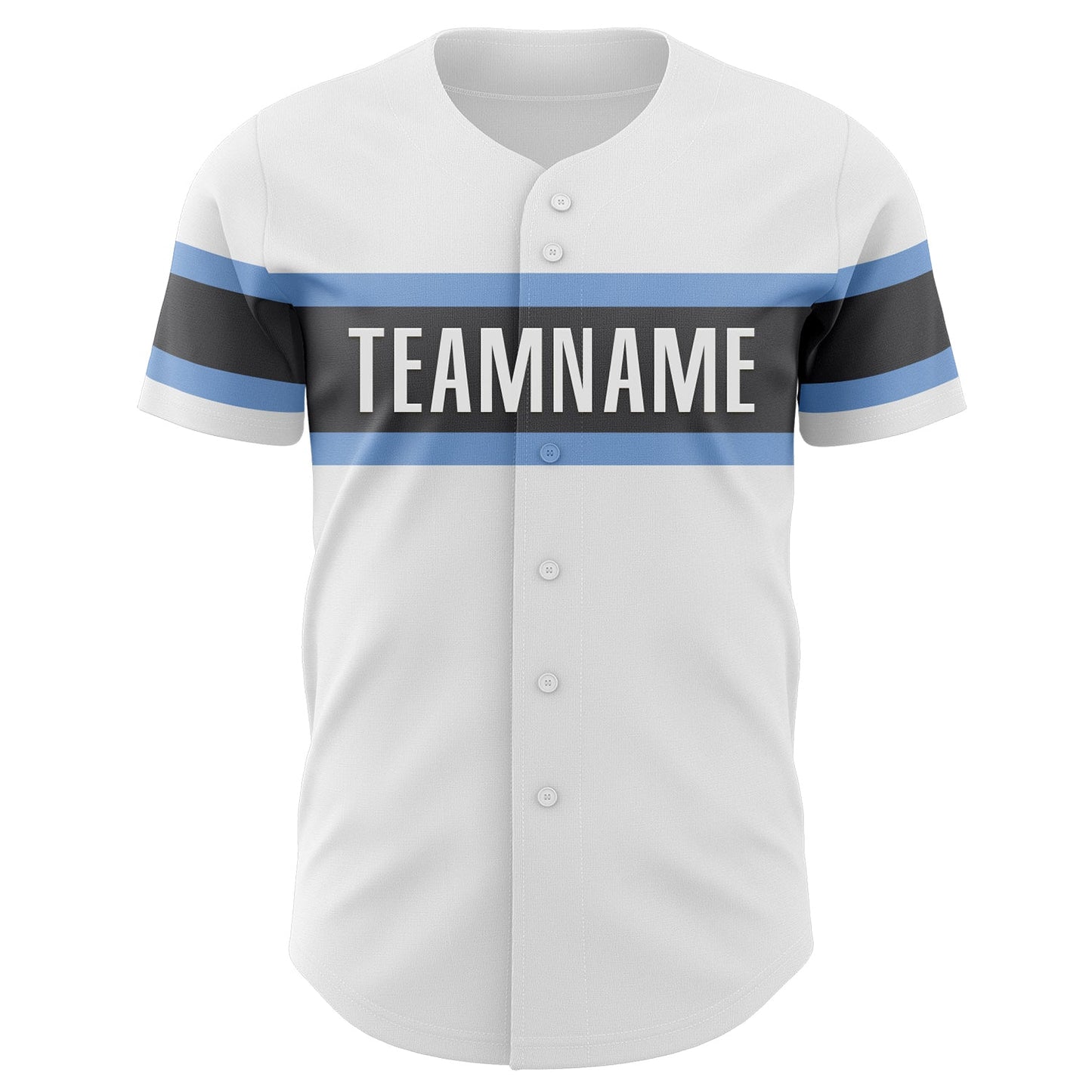 Custom White Light Blue-Steel Gray Authentic Baseball Jersey - Sky-Custom