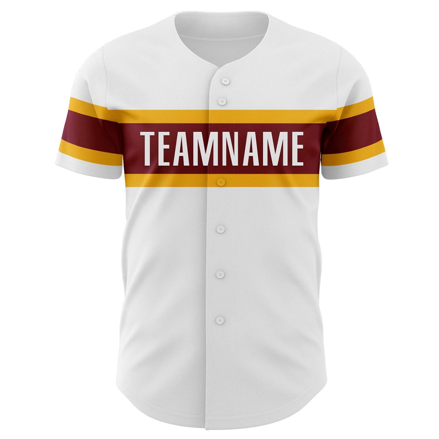 Custom White Maroon-Gold Authentic Baseball Jersey - Sky-Custom