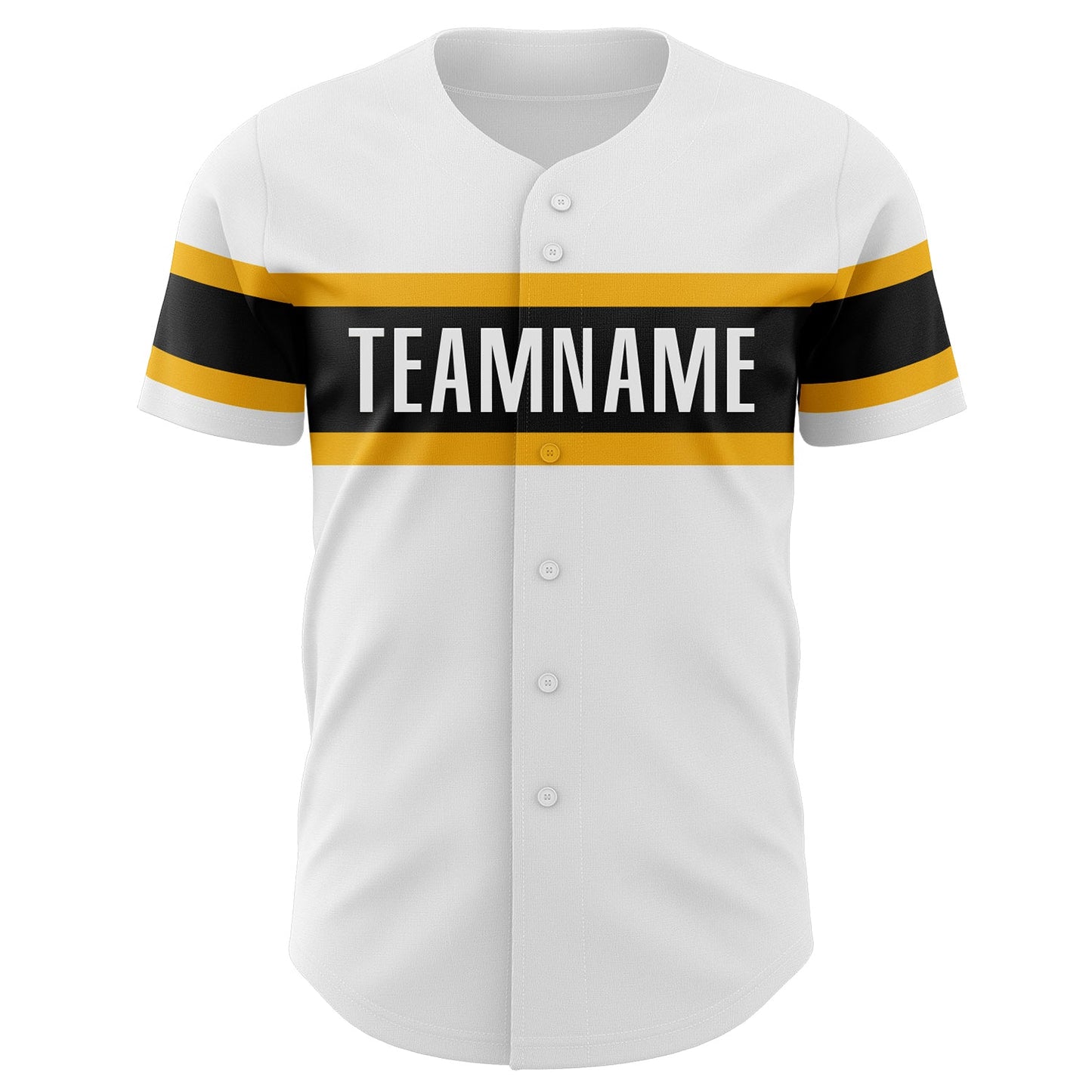 Custom White Black-Gold Authentic Baseball Jersey - Sky-Custom