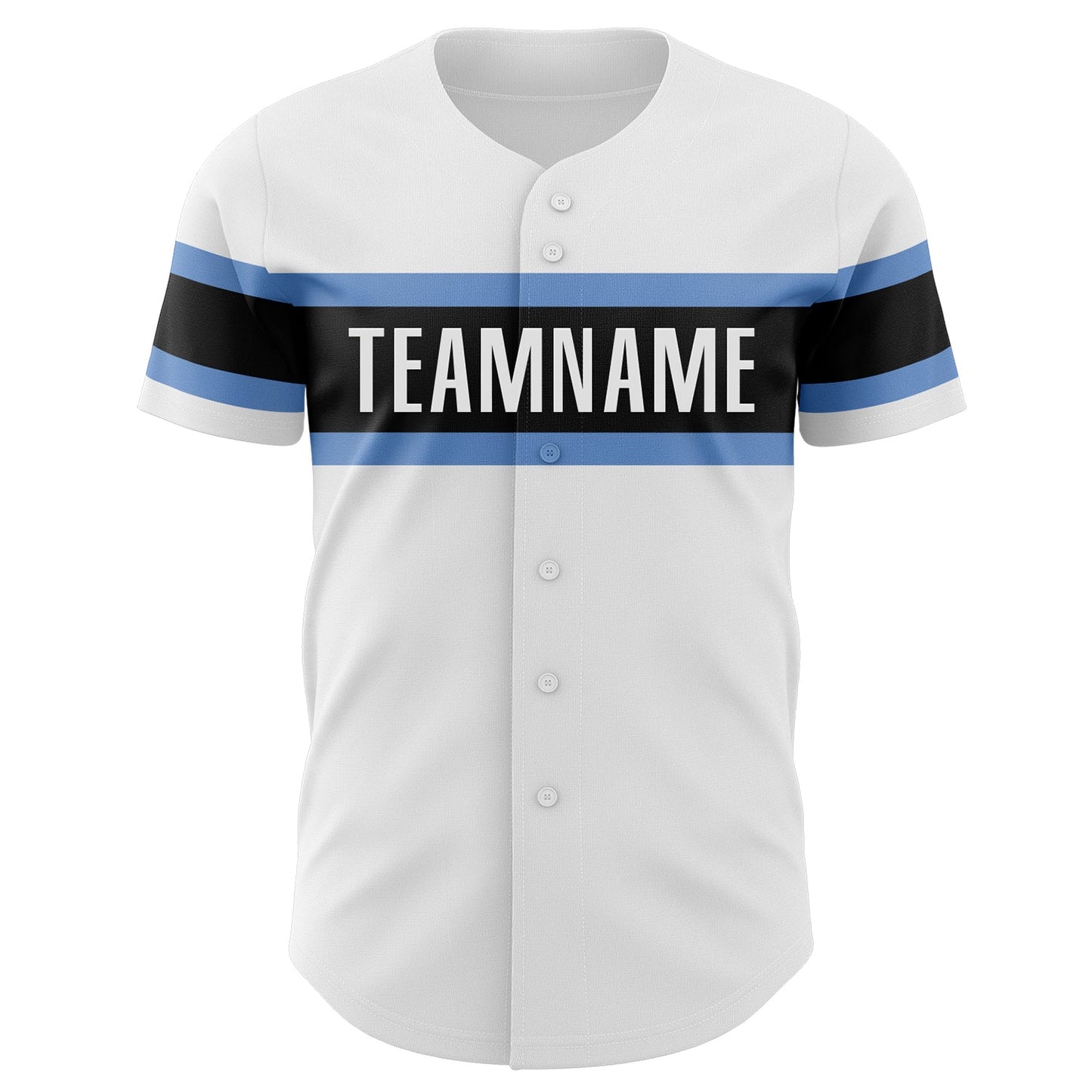Custom White Powder Blue-Black Authentic Baseball Jersey - Sky-Custom