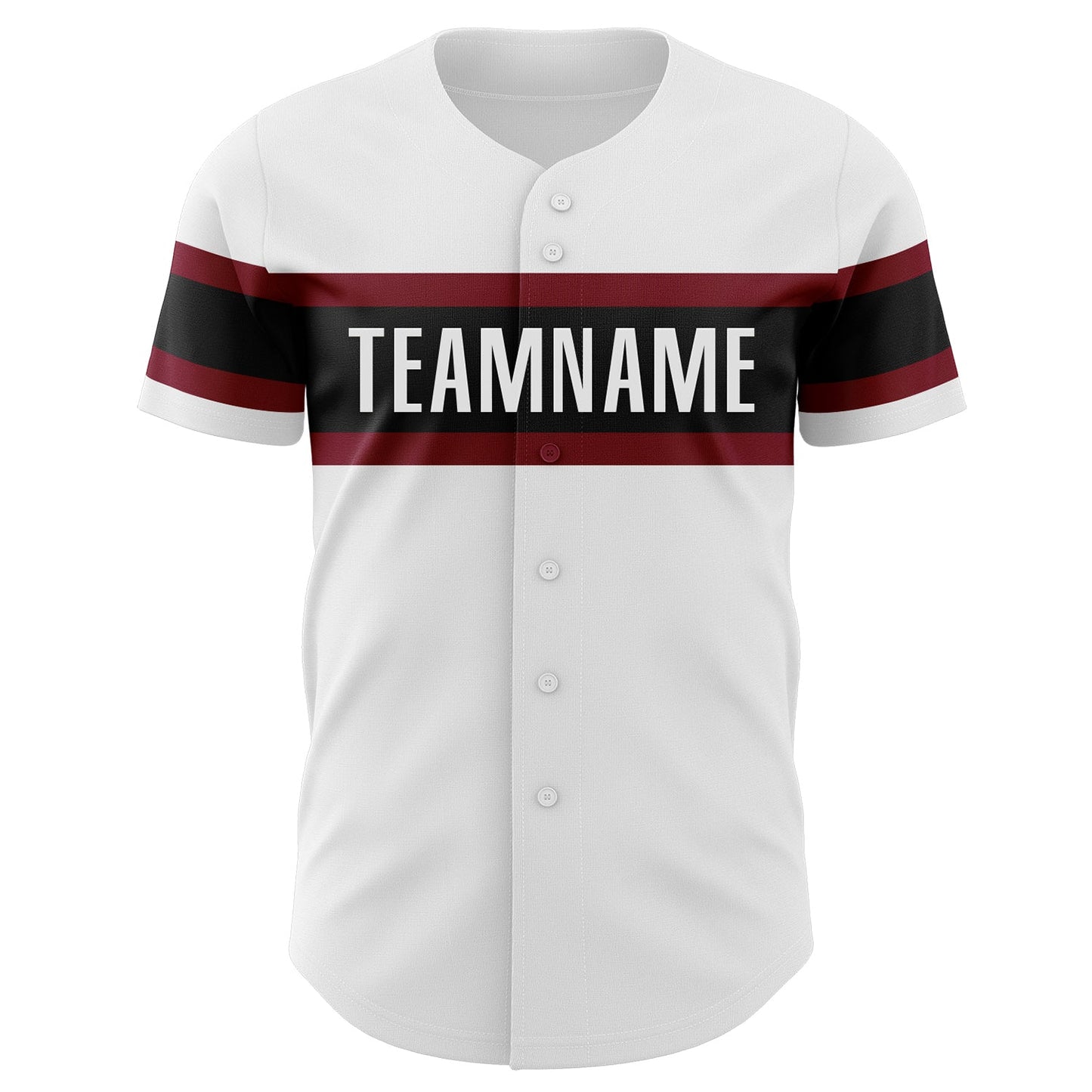 Custom White Crimson-Black Authentic Baseball Jersey - Sky-Custom