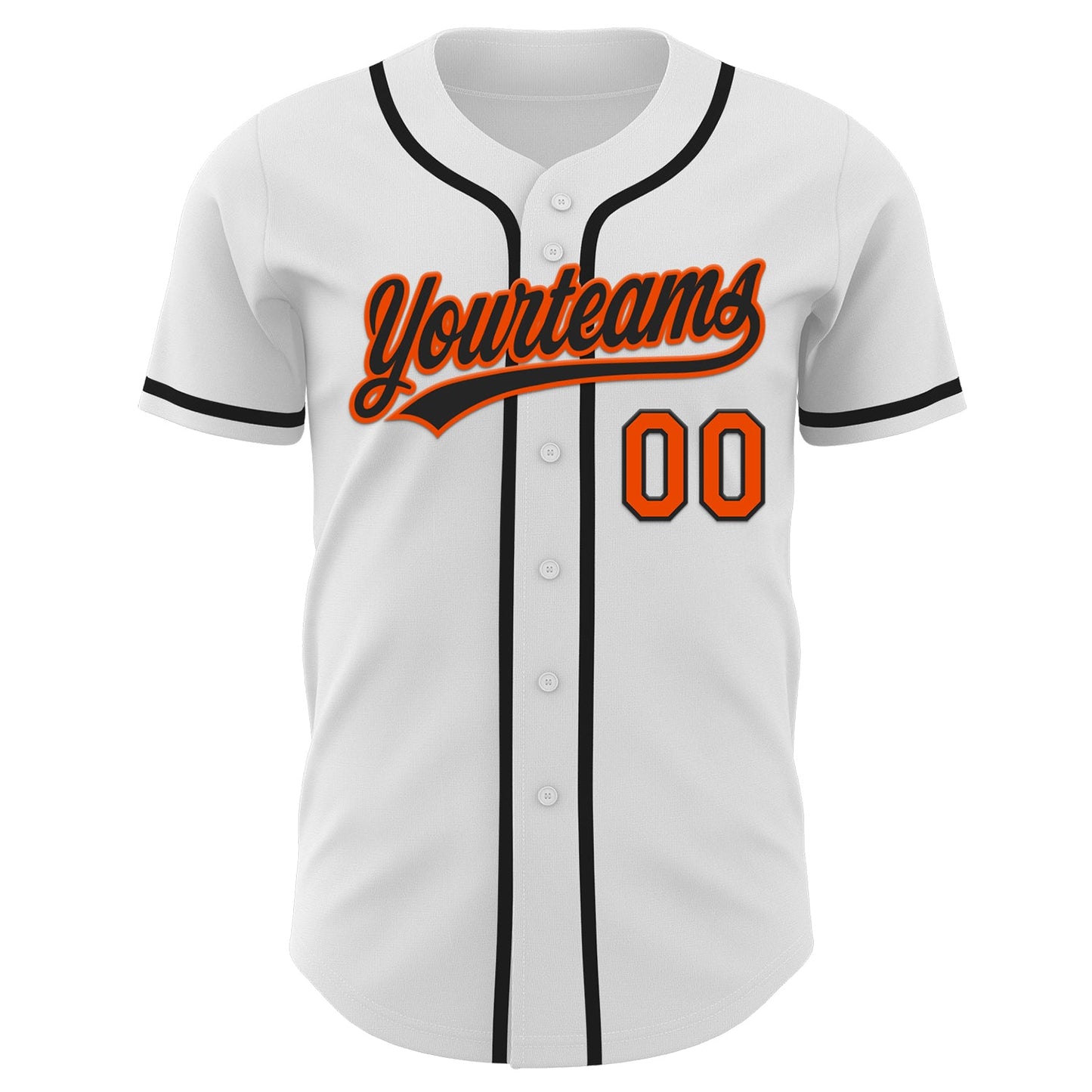 Custom White Black-Orange Authentic Baseball Jersey - Sky-Custom